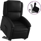 vidaXL Relaxsessel mit Aufstehhilfe Schwarz Kunstleder