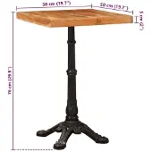 vidaXL Bistrotisch 50 x 50 x 76 cm Massivholz Akazie Braun Quadratisch