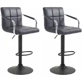 CLP 2er Set Barhocker Lucy V2 höhenverstellbar und drehbar schwarz Gestell Farbe schwarz