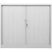 Proregal Rollladenschrank Weasel | 2 Ordernhöhen | HxBxT 105x120x46 cm | Grau