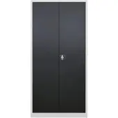 Proregal Flügeltürschrank Owl mit 4 Fachboden | HxBxT 195x95x60cm | Lichtgrau/Anthrazitgrau