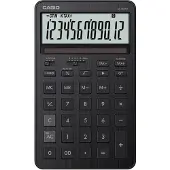 Casio Tischrechner JW-200DQ, LC-Display, 12 Stellen, kaufmännische Rundung, Mehrwertsteuer-Funktion, Batterie-/Solarbetrieb, B 109 x H 182 mm, schwarz