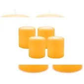 Kopschitz Kerzen 4er Set Stumpenkerzen/Adventskranzkerzen Mais Gelb √ò 100 x 120 mm
