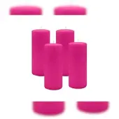 Kopschitz Kerzen 4er Set Stumpenkerzen/Adventskranzkerzen Fuchsia Pink Ø 40 x 200 mm