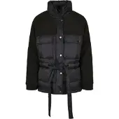 Urban Classics stylische Damen Jacke Reißverschluss Taschen 350 g/m² Schwarz