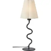 Markslöjd Veya Tischleuchte, schwarz/beige, Leinen, Höhe 41 cm, E14 - , Veya, Beige, für Wohnzimmer, Stoff / Textil
