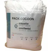Cocoon Mikrofaser-Bettwäsche – 1 warme Bettdecke 140 x 200 cm + 1 Kissen 60 x 60 cm weiß
