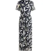 Betty & Co Jumpsuit "Jumpsuit mit Plissee", Damen, Gr. 42, EURO, bunt (dunkelblau, nature), Obermaterial: 100% Polyester PES., Overalls Jumpsuit