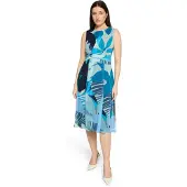 Betty & Co Midikleid "Midikleid ohne Arm", Damen, Gr. 42, EURO, blau (dunkelblau, blau), Obermaterial: 100% Polyester PES., Kleider Midikleid