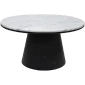 Vente-unique Couchtisch aus Marmor und Eichenfurnier - Schwarz - SADURA