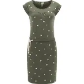 Ragwear Sommerkleid "Sommerkleid Penelope Hearts YOUMODO", Damen, Gr. XL, N-Gr, grün (schwarz olive), Obermaterial: 100% Baumwolle CO. Obermaterial: 100% Baumwolle CO., Kleider Sommerkleid