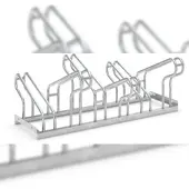 WSM Bügelparker , 2-seitig, für Reifen bis B 55 mm, B 1050 x T 3200 x H 415 mm, Stahl feuerverzinkt, 6 Einstellplätze, montiert