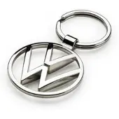 Volkswagen VW Schlüsselanhänger mit VW Logo silber, New Logo