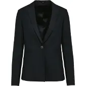 Kariban Damen Twill Blazer mit 1 Knopf, 2 Paspeltaschen und 3-Knopf-Ärmelbündchen