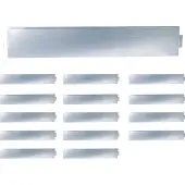 Relaxdays Rasenkante, 15er Set, HxB: 18 x 100 cm, Stahl, flexible Beeteinfassung, Umrandung für Beet & Rasen, silber