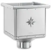 Grömo Wasserfangkasten kubisch, Zink, verschiedene Größen (Ausführung: Ø 87mm. 240mm breit)