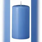 Kopschitz Kerzen Flachkopf-Stumpenkerzen Blue Bell Hellblau 200 x Ø 50 mm, 6 Stück