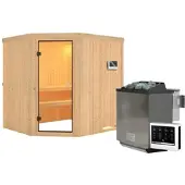 Karibu Innensauna Ella mit 9kW Bio Ofen und Steuergerät Easy