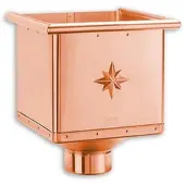 Grömo Wasserfangkasten kubisch, Kupfer, verschiedene Größen (Ausführung: Ø 150mm. 220mm breit)