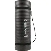 HMS 183 cm Lange Rutschfeste Yogamatte – Ideal für Yoga, Pilates und Dehnübungen Schwarz