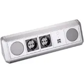 Sotech Bluetooth Soundbox TOBO mit Schuko Doppelsteckdose und Zwei USB Ports