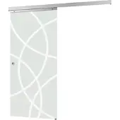 Inova Tür Schiebetür Glas kreisförmig 755x2035 Zimmertür Glasschiebetür Glastür - Griffmuschel