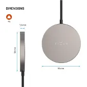 FIXED FIXMPADS-TI, Drinnen, USB, Kabelloses Aufladen, 1,5 m, Titan