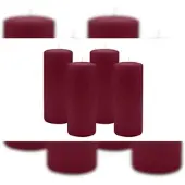 Kopschitz Kerzen 4er Set Stumpenkerzen/Adventskranzkerzen Bordeaux Ø 80 x 200 mm
