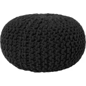 Beliani Pouf CONRAD in Schwarz - (W) 40 x (H) 25 x (L) 40 cm | Gr.: onesize