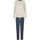 Happy Shorts Pyjama in Beige/ Dunkelblau - L