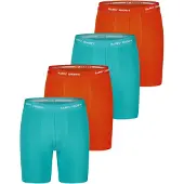 Happy Shorts Herren Retro Boxer Neon Long 4-Pack Retroshorts, Vintage Boxer,