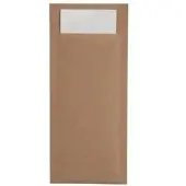 Nisbets Bestecktaschen aus Kraftpapier mit weißer Serviette (500er-Packung) - Europochette