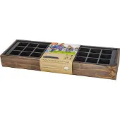 Siena Garden Anzuchtvollholzkiste mit Topfplatte, grau, Holz/Kunststoff