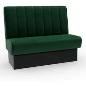 BIG Möbel Bistro Sitzbank Classic | 160 cm | Samtstoff in Grün | Vertikal | Dinerbank
