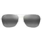 Maui jim MJ0675S Herren-Sonnenbrille Vollrand Quadratisch Metall-Gestell, silber