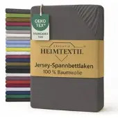 EXKLUSIV HEIMTEXTIL Jersey Spannbettlaken 90 x 200 cm Grau 100% Baumwolle Öko - Tex Zertifiziert Bed-Sheet Bettlaken Spannbetttuch