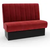 BIG Möbel Bistro Sitzbank Classic | 200 cm | Samtstoff in Rot | Vertikal | Dinerbank