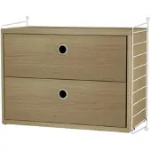 String Nachttisch Hängeschrank Eiche/Weiß