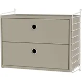 String Nachttisch Hängeschrank Beige/Weiß
