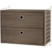 String Nachttisch Hängeschrank Walnuss/Beige