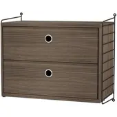 String Nachttisch Hängeschrank Walnuss/Schwarz