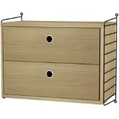 String Nachttisch Hängeschrank Eiche/Schwarz
