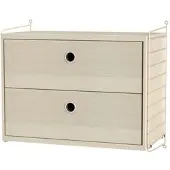 String Nachttisch Hängeschrank Esche/Beige