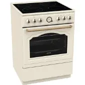 Gorenje GECS6B70CLI Elektroherd, Freistehender Herd, Beige, Drehregler, Edelstahl, Vorne oben, Metall