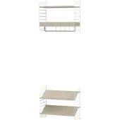 String Kleine Garderobe Wandaufhängung Beige
