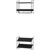 String Kleine Garderobe Wandaufhängung Schwarz