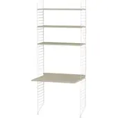 String Hohes Standregal mit Schreibtisch Weiß Esche