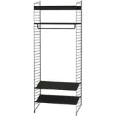 String Schmales Garderobenregal mit Schuhablage Schwarz