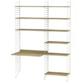 String Funktionales Standregal mit Schreibtisch Beige Eiche