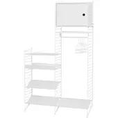 String Design Standgarderobe mit Hängeschrank Weiß Weiß